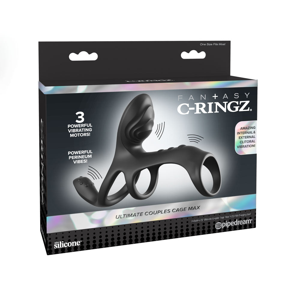 Fantasy C-Ringz Ultimate Couples Cage – USB Rechargeable Triple Motor Vibrating Cock Ring Cage > Cock Ring > Vibrating