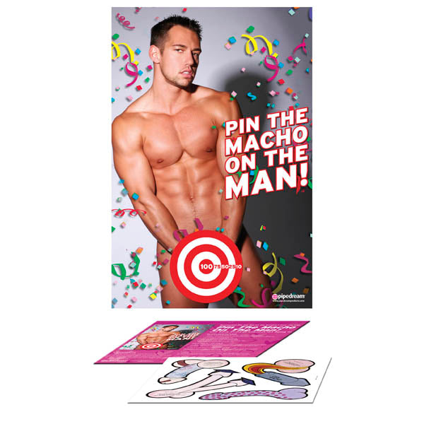 Bachelorette Party Favors Pin The Macho On The Man Game Default Title > Novelties > Bachelor & Bachelorette Items