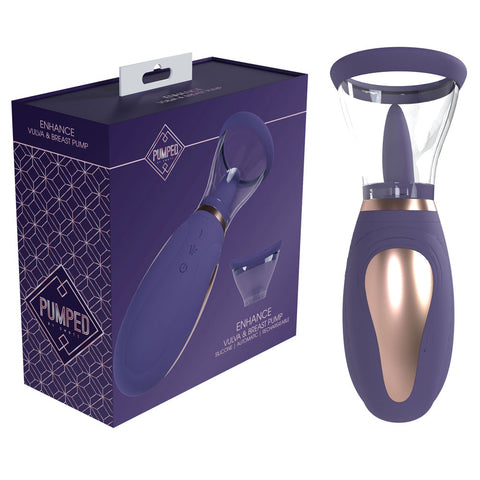 PUMPED Enhance Auto Vulva & Breast Pump - USB Rechargeable Ladies Pump Purple Pumps Female