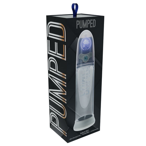 Pumped Aqua Pro Auto Pump Grey Clear USB Rechargeable AI Enabled Submersible Auto Penis Pump PUMPS Male Electric