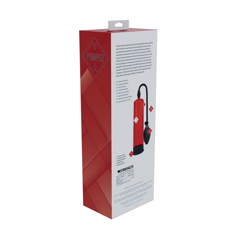 Pumped Basic Pump 1 Red Penis Pump - 20cm x 6cm > Pumps > Penis Pumps