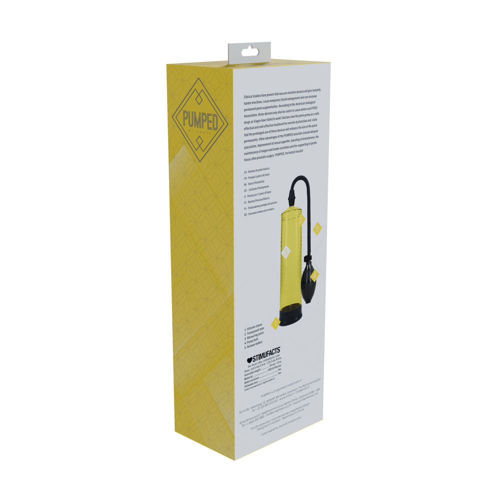 Pumped Basic Pump 1 Yellow Penis Pump - 20cm x 6cm > Pumps > Penis Pumps