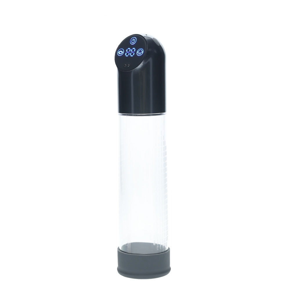 Pumped Automatic Waterproof Penis Pump in Gun Metal and Clear USB Rechargeable PUMPS Male Electric