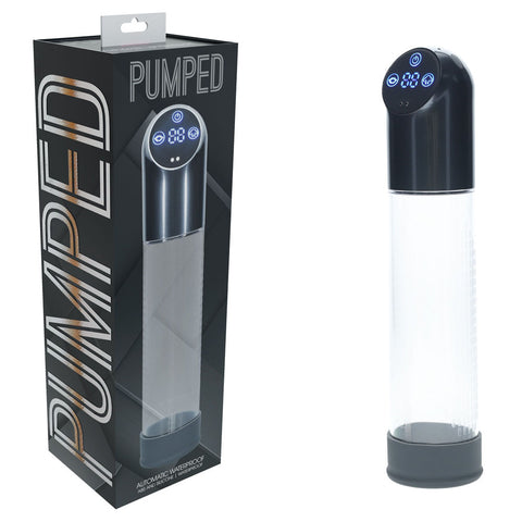 Pumped Automatic Waterproof Penis Pump in Gun Metal and Clear USB Rechargeable Charcoal PUMPS Male Electric