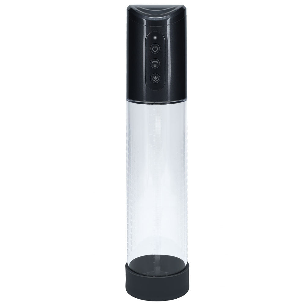 Pumped Hyperpump Automatic Penis Pump Gunmetal Grey USB Rechargeable with Silicone Insertion Sleeve PUMPS Male Electric