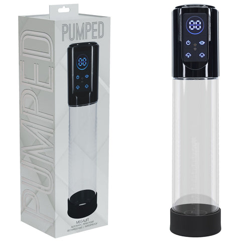 Pumped Megalift Automatic Penis Pump USB Rechargeable Clear Intimacy Device Black PUMPS Male Electric