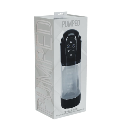 Pumped Technothrust Auto Masturbator Clear USB Rechargeable Intimacy Device Strokers - Auto