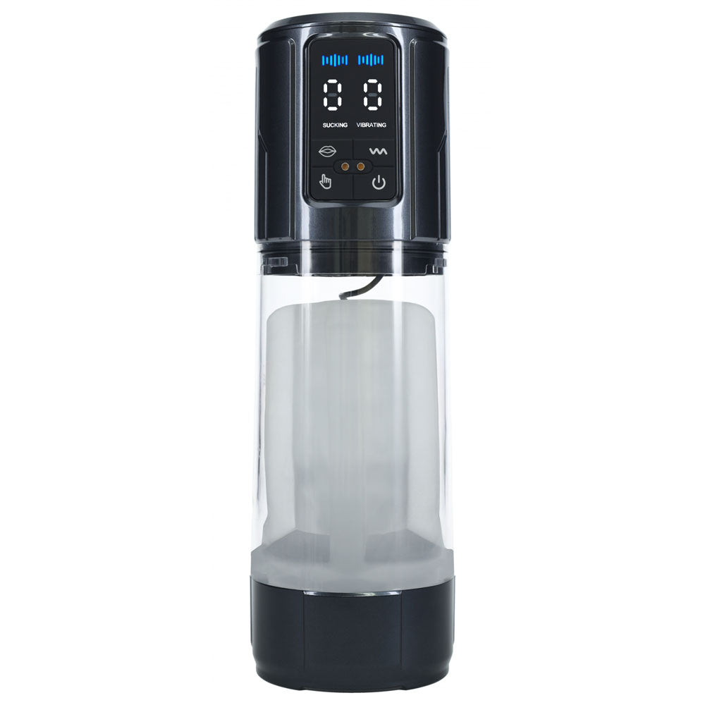 Pumped Ultralift Automatic Masturbator Gunmetal Grey Clear USB Rechargeable Intimacy Product Strokers - Auto