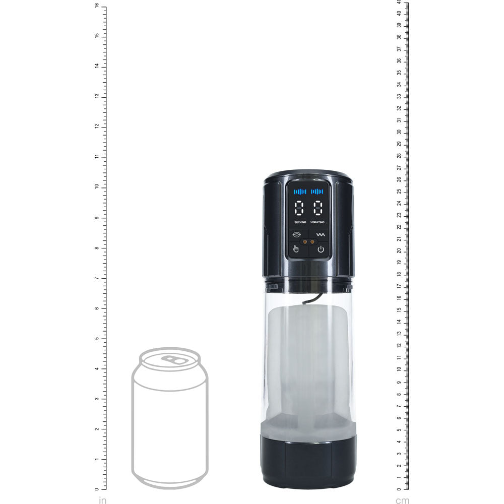 Pumped Ultralift Automatic Masturbator Gunmetal Grey Clear USB Rechargeable Intimacy Product Strokers - Auto