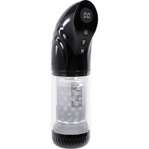 Pumped Strokemate Clear USB Rechargeable Sucking Rotating Thrusting Auto Masturbator PUMPS Male Electric