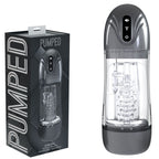 PUMPED SonicPull (Gunmetal Grey/Clear) – USB Rechargeable Sucking Vibrator Masturbator Grey > Sex Toys For Men > Masturbators > Vibrating