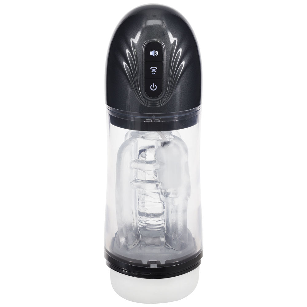Pumped Sonicpull Gunmetal Grey Clear USB Rechargeable Sucking And Vibrating Auto Masturbator PUMPS Male Electric