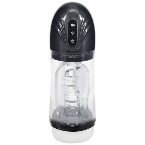 Pumped Sonicpull Gunmetal Grey Clear USB Rechargeable Sucking And Vibrating Auto Masturbator PUMPS Male Electric