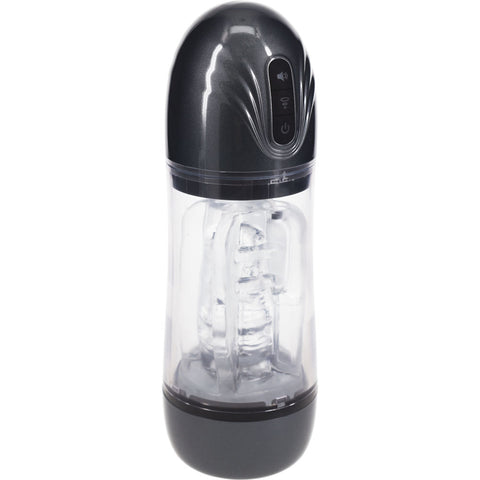 Pumped Sonicpull Gunmetal Grey Clear USB Rechargeable Sucking And Vibrating Auto Masturbator PUMPS Male Electric
