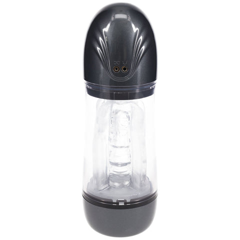 Pumped Sonicpull Gunmetal Grey Clear USB Rechargeable Sucking And Vibrating Auto Masturbator PUMPS Male Electric
