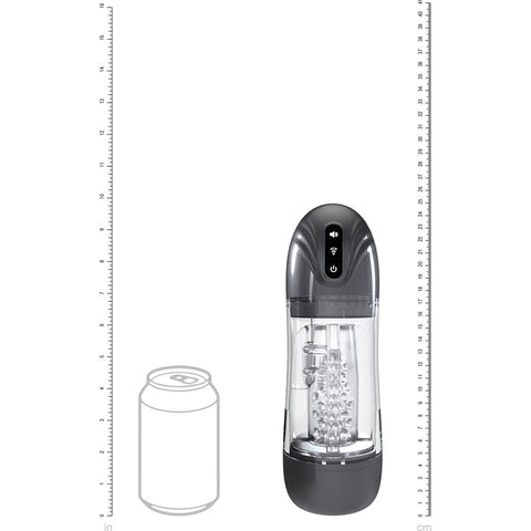 Pumped Sonicpull Gunmetal Grey Clear USB Rechargeable Sucking And Vibrating Auto Masturbator PUMPS Male Electric