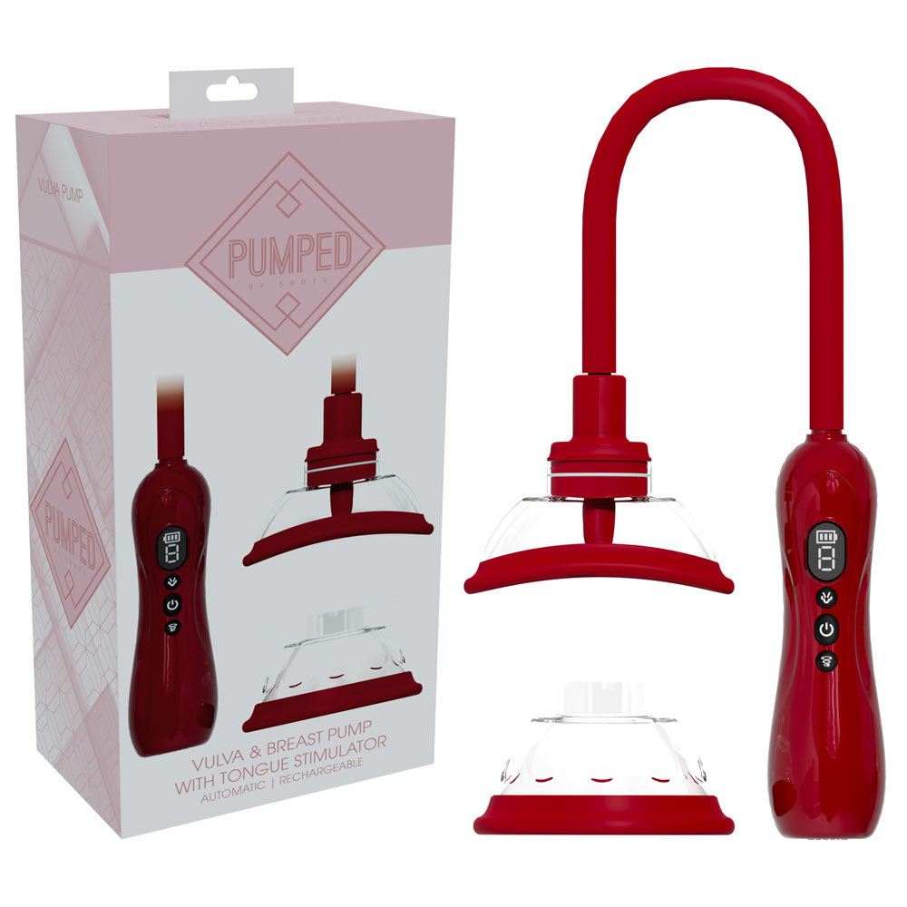 Pumped Vulva And Breast Pump – USB Rechargeable Tongue Stimulator Red > Pumps > Female Pumps Main image