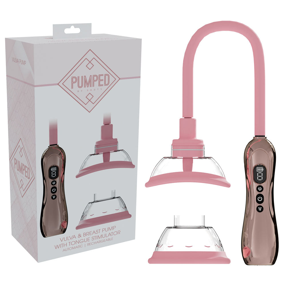 Pumped Vulva Pump With Tongue Stimulator – Usb Rechargeable Pump Set Rose Gold > Pumps > Female Pumps
