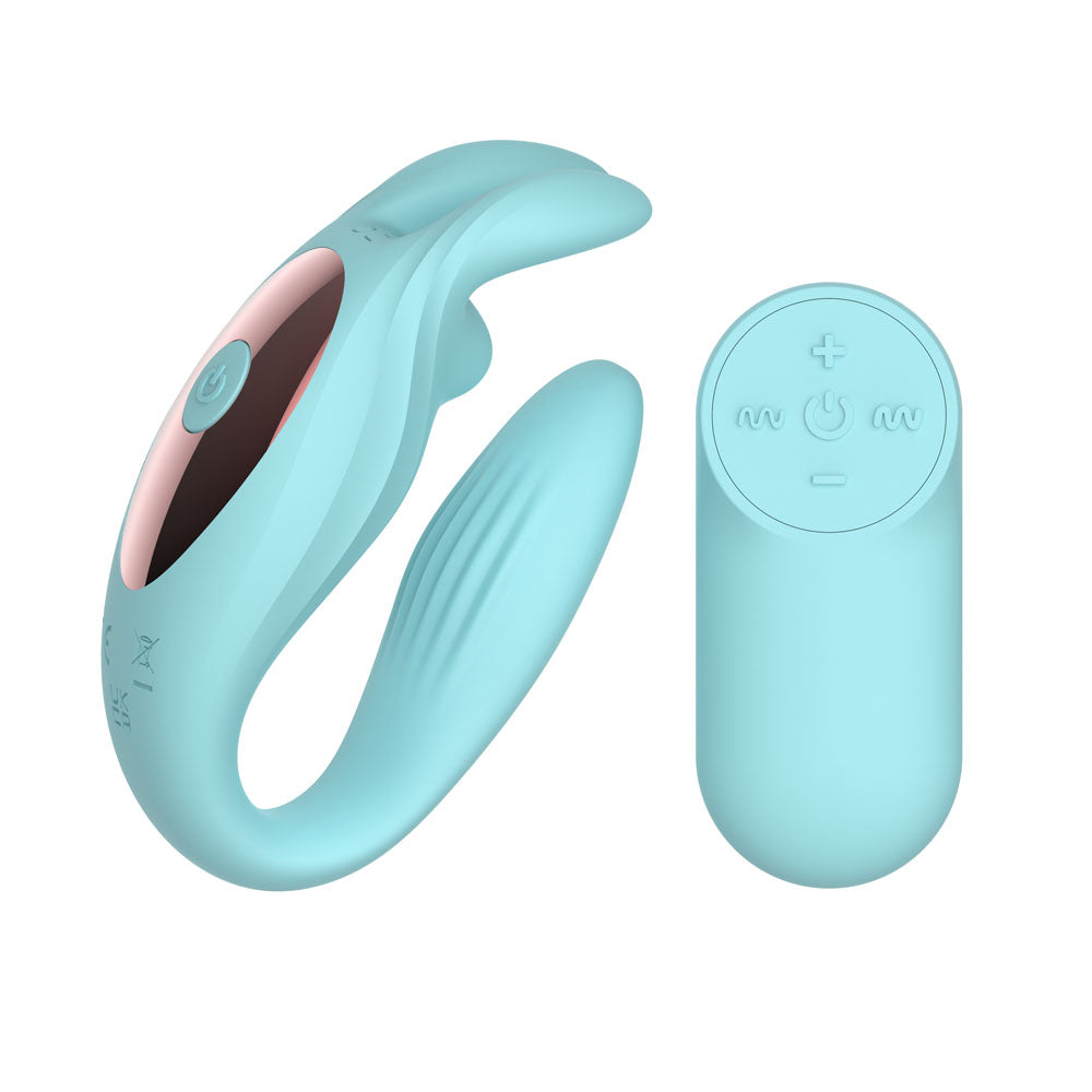 Passion Play Rabbit Couple Vibe – USB Rechargeable Wireless Remote Couples Vibrator Blue > Sex Toys For Ladies > Panty Vibes