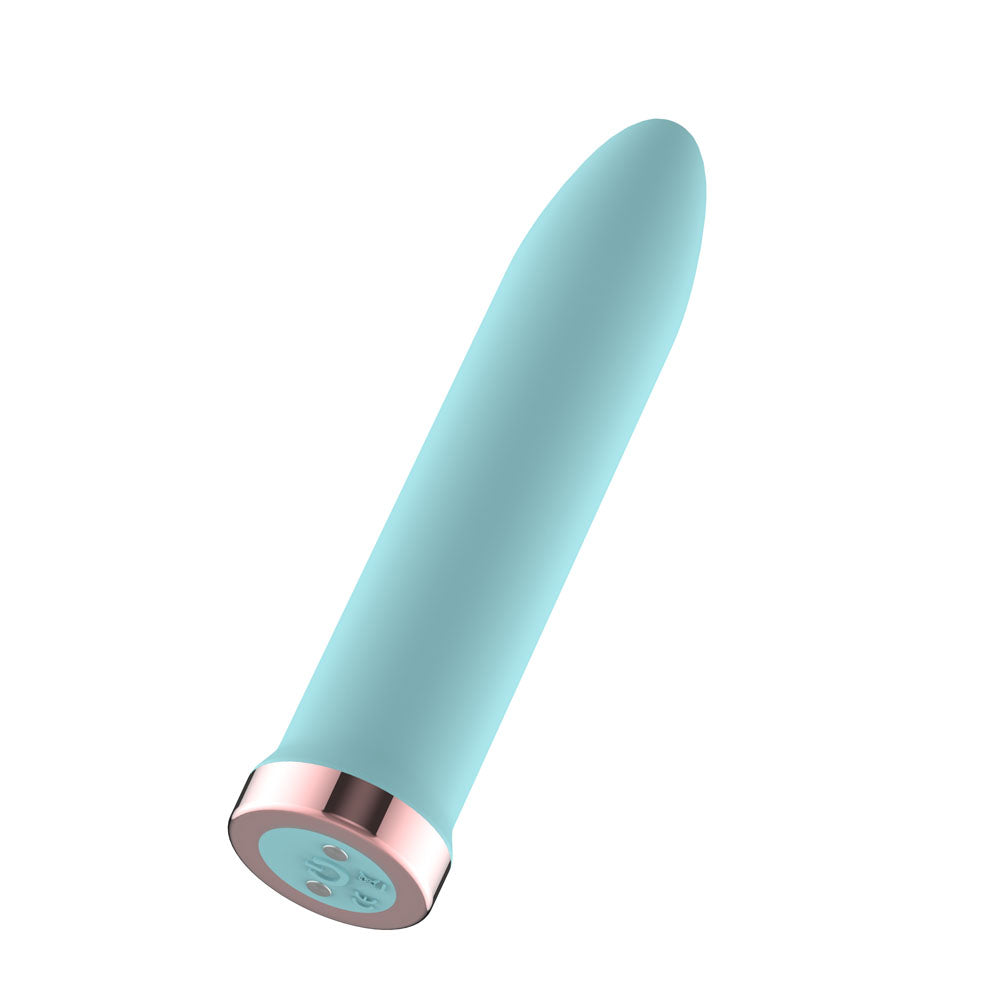 Passion Play Rechargeable Vibrating Bullet – 9.8 cm USB Rechargeable Vibrator Blue > Vibrators > Mini Vibrators Main image