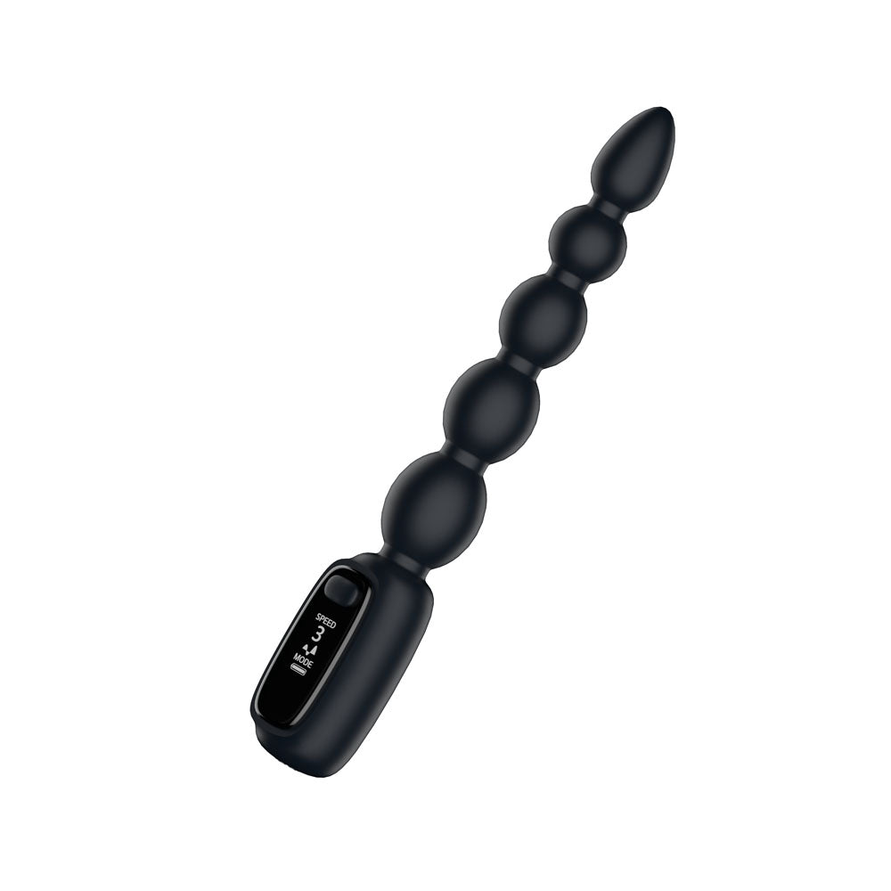 Passion Play Vibrating Anal Beads Rechargeable with LED Screen 23 cm Anal Beads Black > Anal Range > Anal Beads