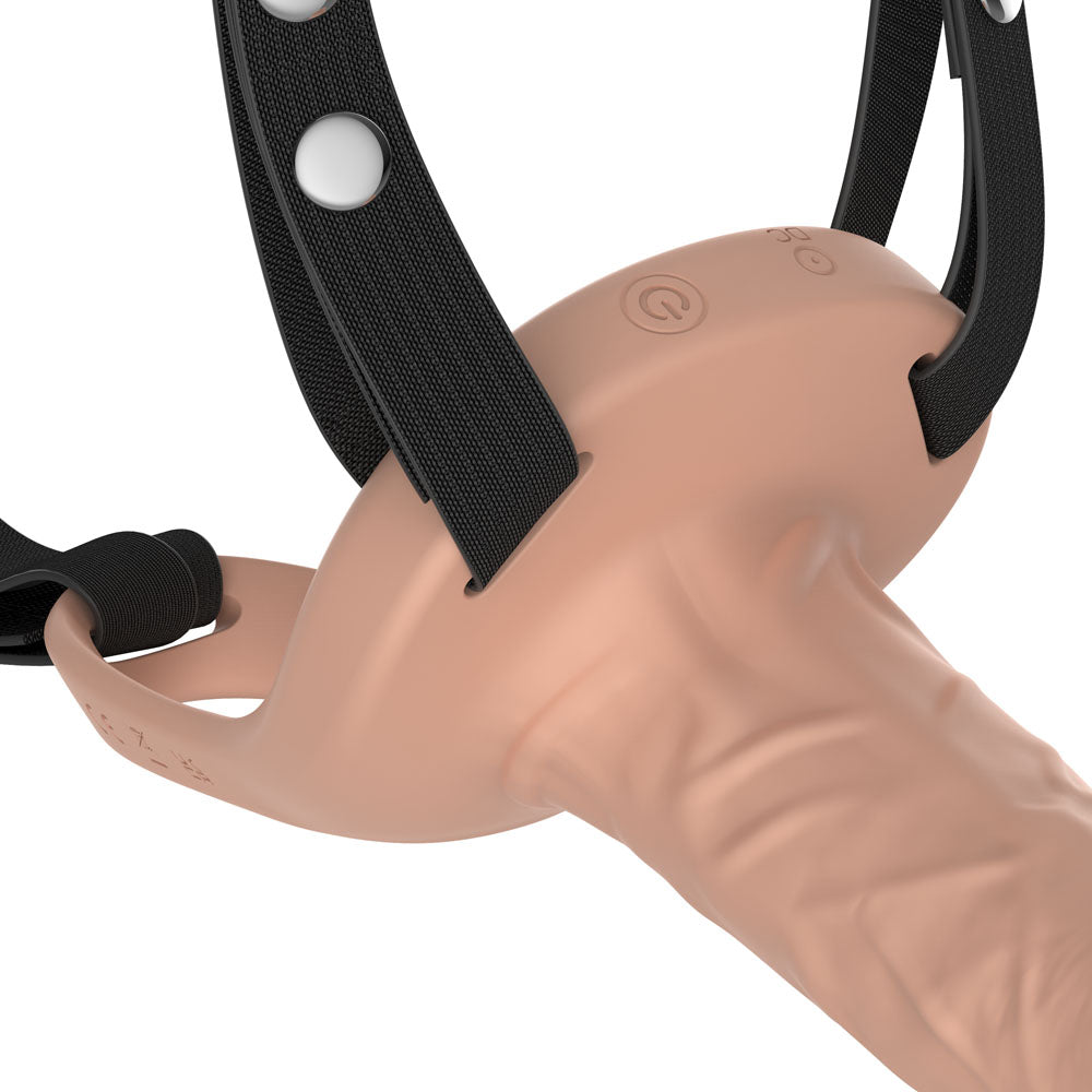 Passion Play Vibrating Hollow Strap-On – USB Rechargeable 15.5 cm Strap-On > Dildos > Hollow Strap Ons