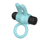 Passion Play Silicone Rabbit Vibrating Cockring - - USB Rechargeable Vibrating Penis Ring Blue > Sex Toys > Couples Toys