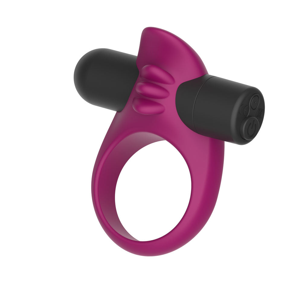 Passion Play Silicone Vibrating Cockring – USB Rechargeable Vibrating Penis Ring Purple > Cock Ring > Vibrating Main image
