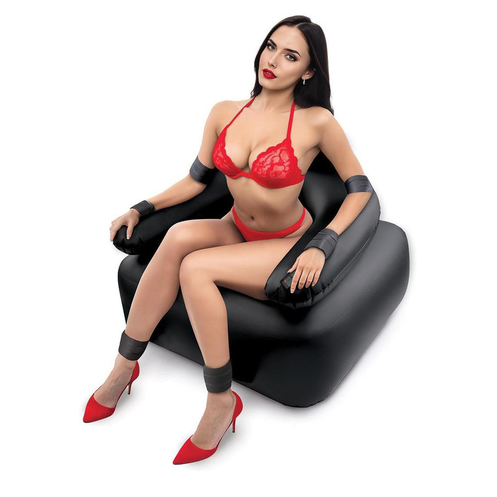 Whipsmart Inflatable Bondage Chair with 6 Inch Vibrating Dong – Inflatable Chair and Vibrating Dong Sex Positioners