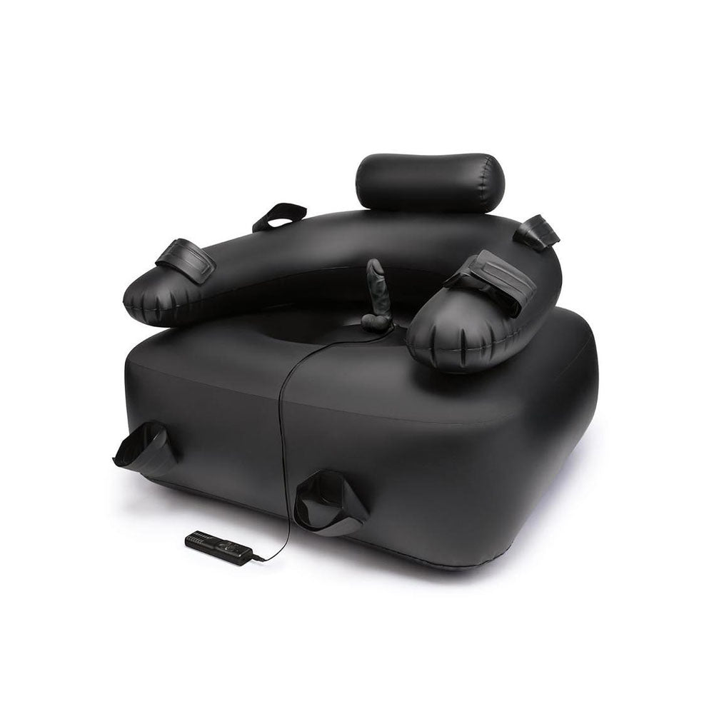 Whipsmart Inflatable Bondage Chair with 6 Inch Vibrating Dong – Inflatable Chair and Vibrating Dong Sex Positioners