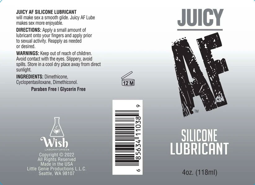 Juicy AF Silicone Lubricant - 118ml - Long-Lasting Pleasure Solution > Lube > Silicone