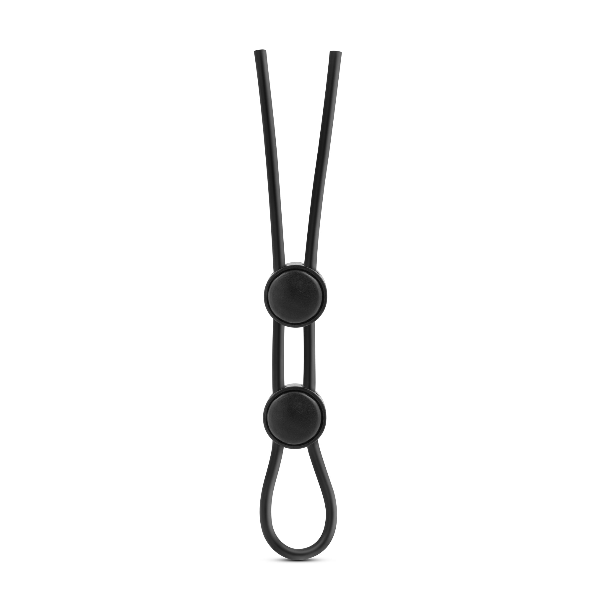 Stay Hard Silicone Double Loop Cock Ring in Black > Cock Ring > Adjustable