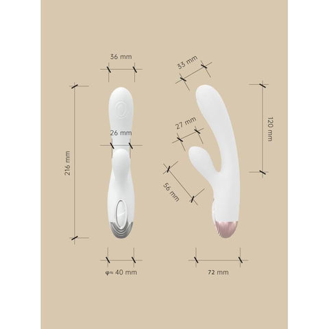 Pada Rabbit and G-Spot Pulsing Vibrator White 21.6cm Vibrators - G Spot