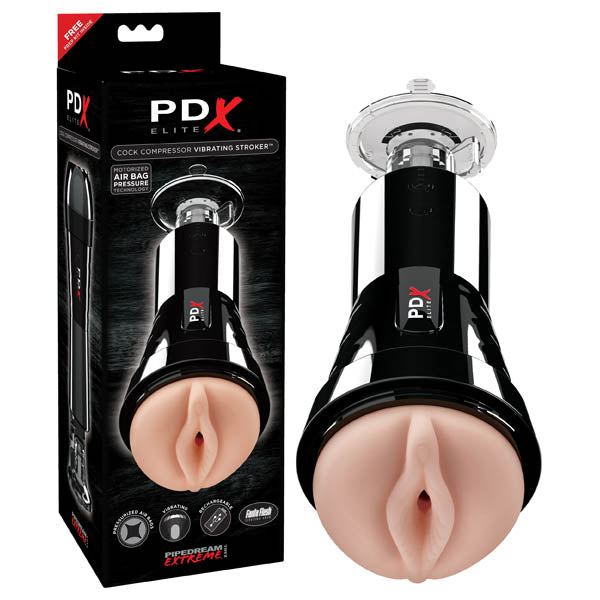 PDX Elite Cock Compressor Vibrating Stroker – Airbag Technology Male Stroker > Sex Toys For Men > Masturbators > Vibrating