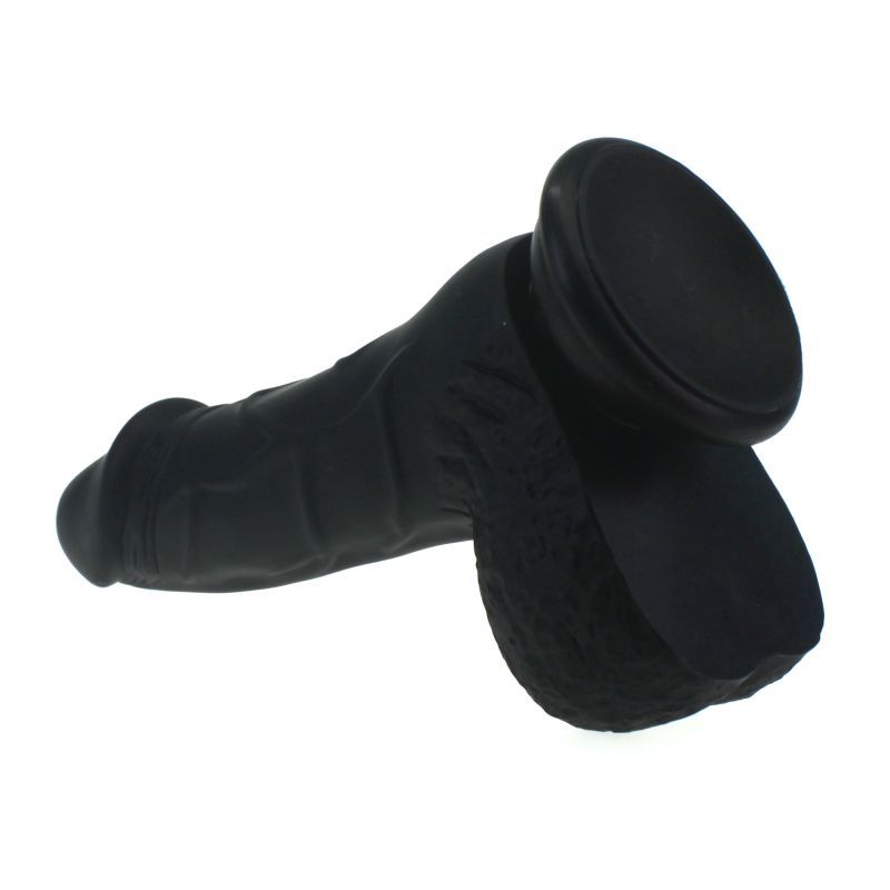 Pedro Thick Realistic Cock with Balls Black Silicone Dildo 16cm Insertable Length Dongs Realistic