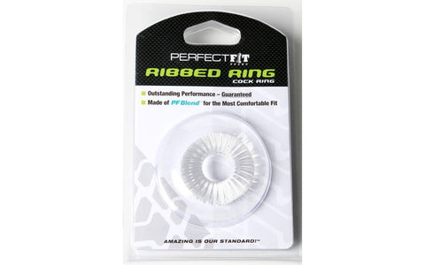 Perfect Fit Ribbed Clear Silicone Cock Ring Stretchy Aid > Sex Toys For Men > Love Rings