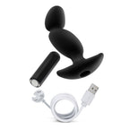 Anal Adventures Vibrating Silicone Prostate Massager Black > Anal Range > Prostate Plugs
