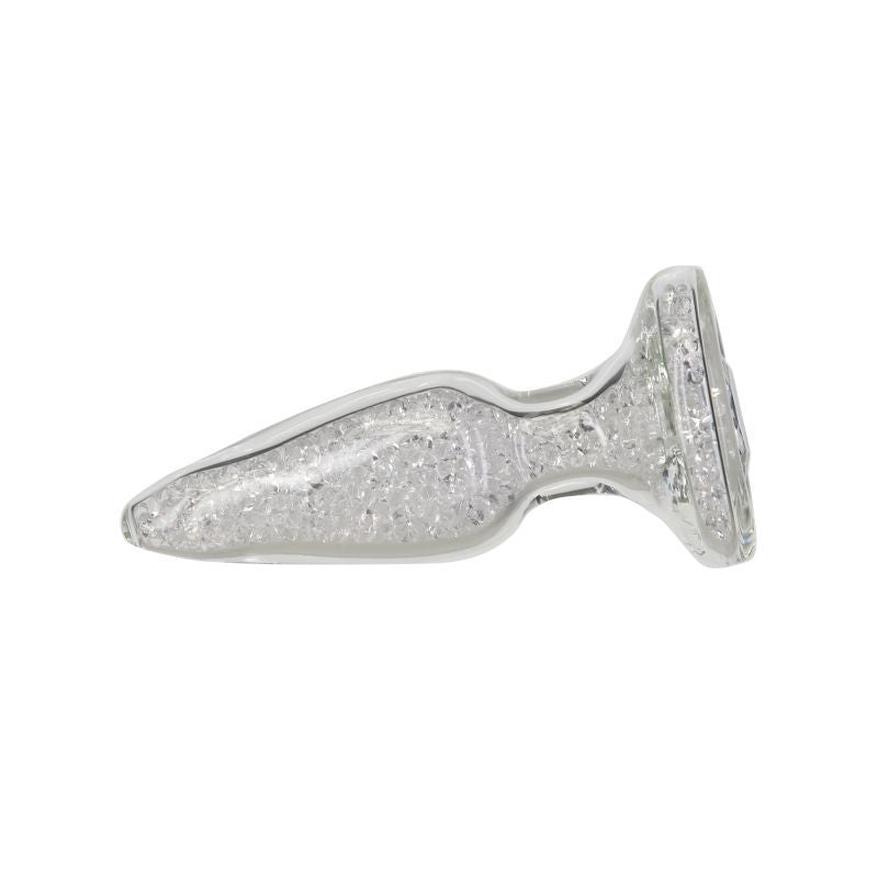 Pillow Talk Fancy Luxurious Glass Anal Plug w Clear Gem > Glass > Toys