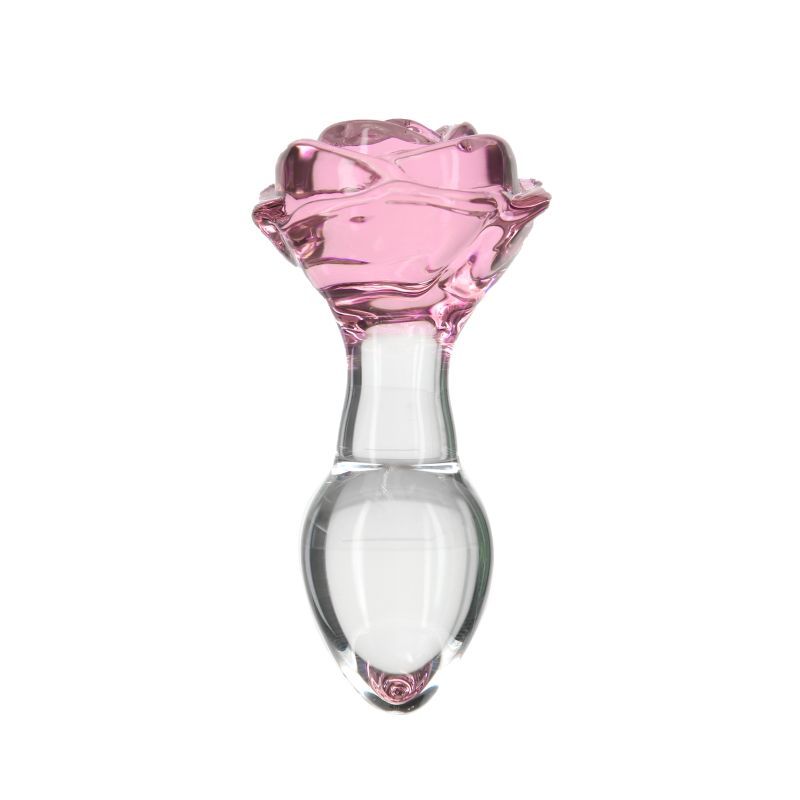 Pillow Talk Rosy Luxurious Glass Anal Plug w Clear Gem > Glass > Toys