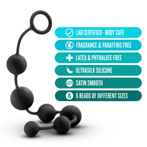 Platinum Silicone Large Black Anal Beads for Intimate Play > Anal Range > Anal Beads