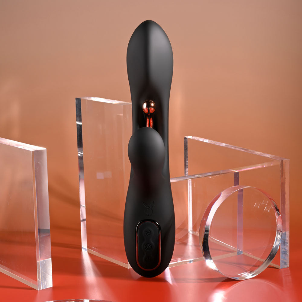 Playboy Pleasure Aureus 22.7 cm Rabbit Vibrator with Internal Flicker Feature > Vibrators > Ladies > Rabbit