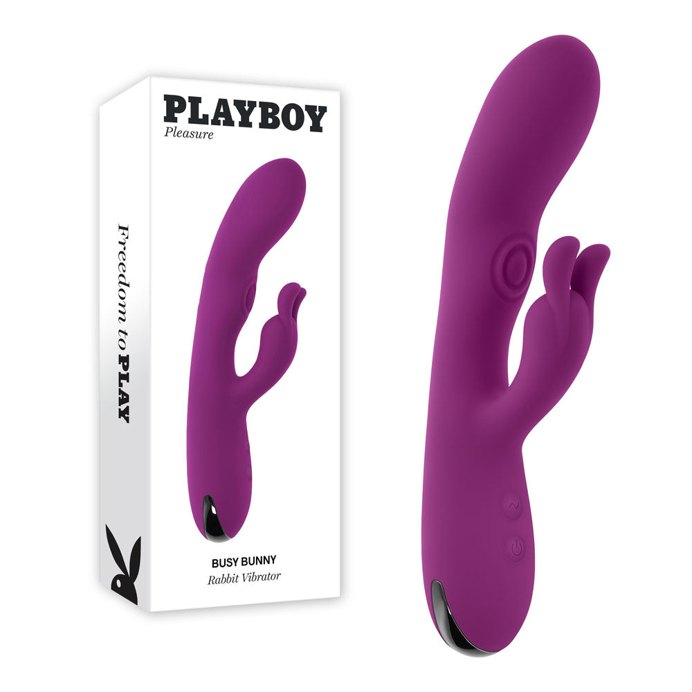 Playboy Pleasure BUSY BUNNY 22.6 cm USB Rechargeable Rabbit Vibrator Purple VIBRATORS-RABBIT