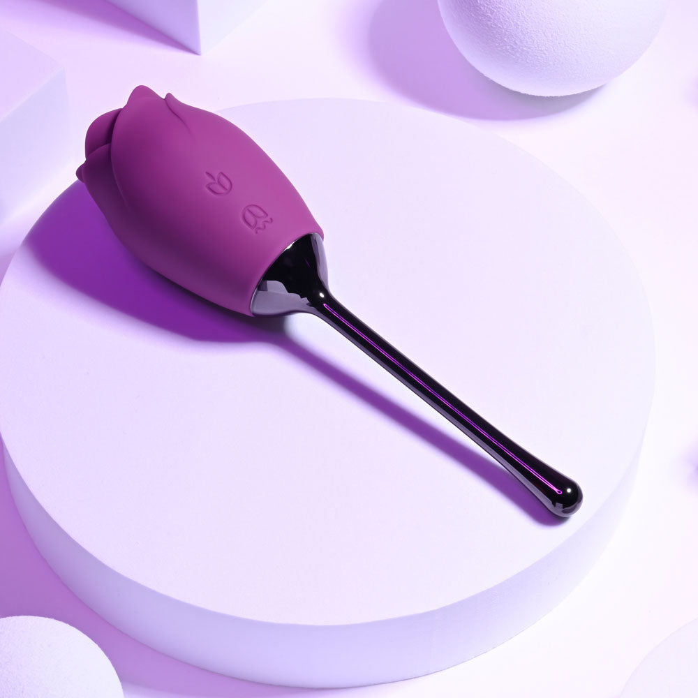Playboy Pleasure PETAL Vibrator with Tongue-Flicking Head > Sex Toys For Ladies > Rose Stimulators