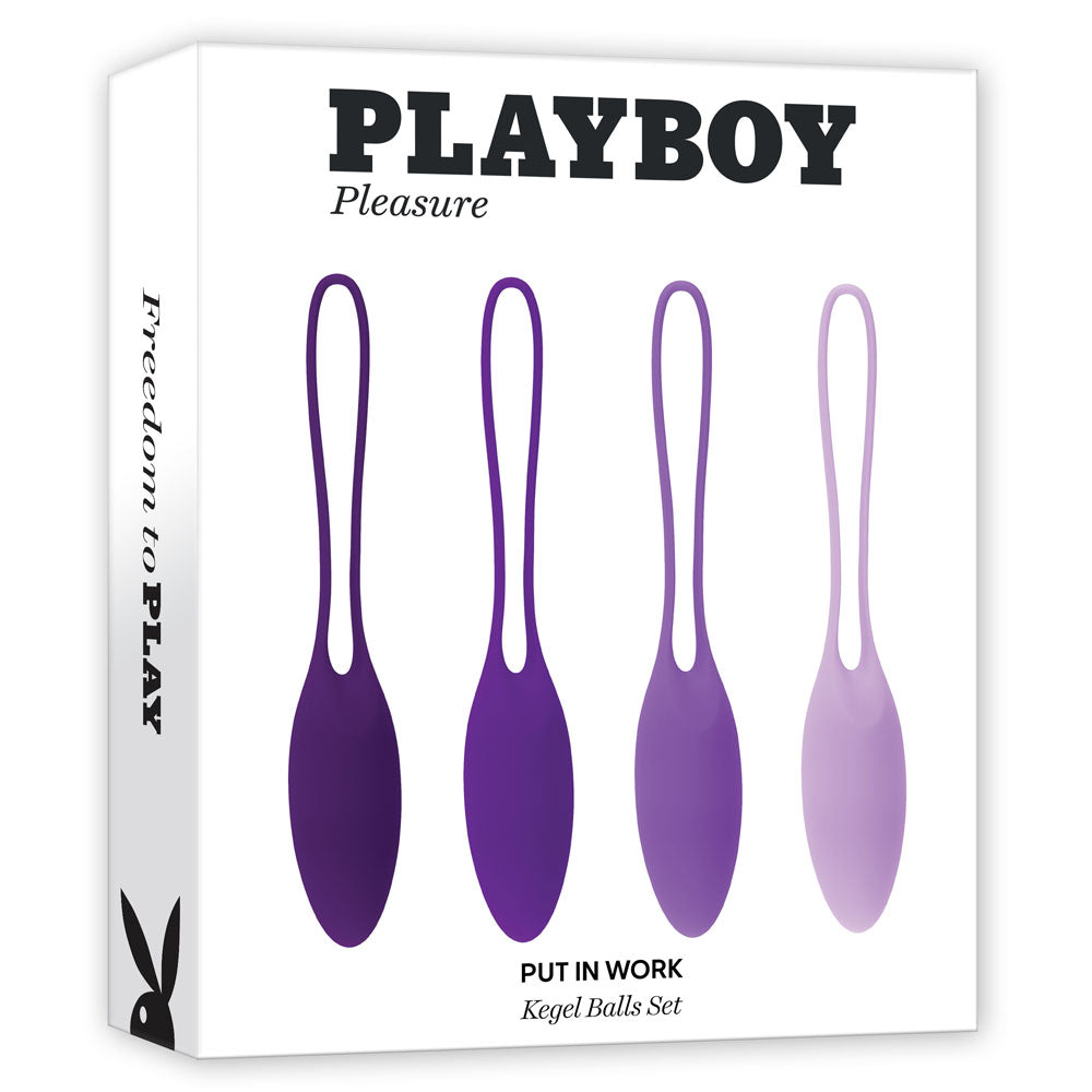 Playboy Pleasure Put In Work Kegel Ball Set – 4-Piece Pelvic Floor Exercise Kit > Sex Toys For Ladies > Kegel Exercise