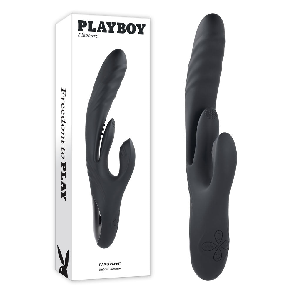 Playboy Pleasure RAPID RABBIT Vibrator with Thrusting Fun