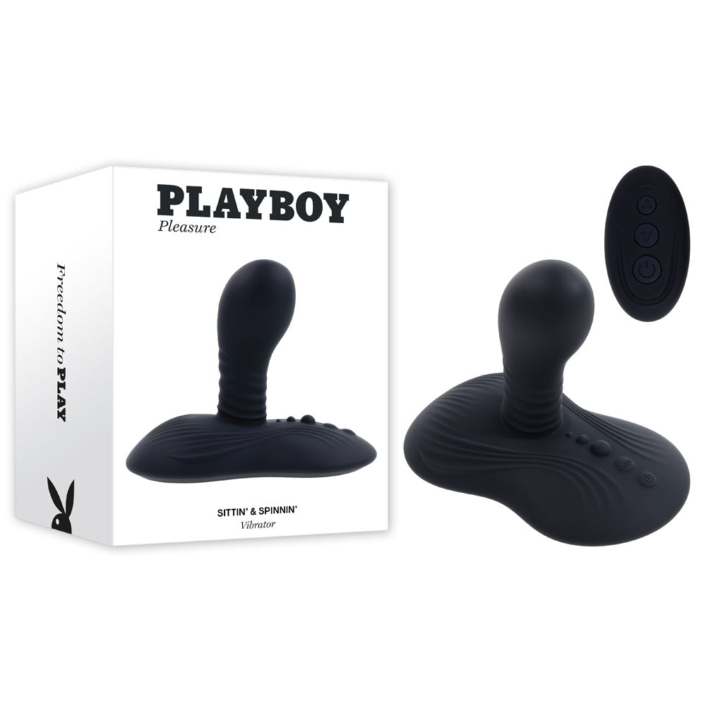 Playboy Pleasure Sittin and Spinnin USB Rechargeable Spinning Vibrator and Grinder Pad – Remote-Controlled Vibrator > Vibrators > Vibrating Pads
