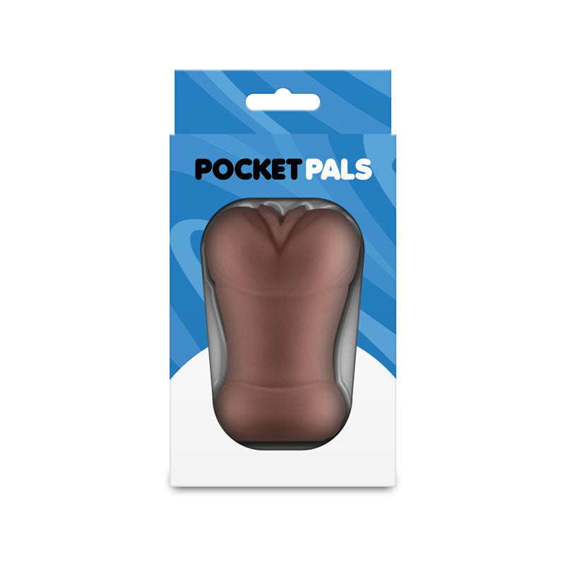 Pocket Pals Vagina Stroker (Brown) – Body-Safe Masturbator Strokers - Manual