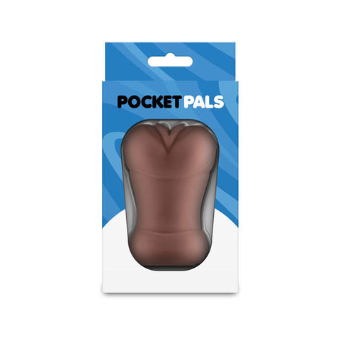 Pocket Pals Vagina Stroker (Brown) – Body-Safe Masturbator Strokers - Manual