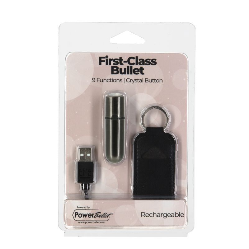 Power Bullet First Class 6cm Vibrator with Crystal Gun Metal Finish Secondary image