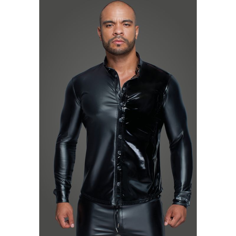 Powerwetlook PVC Long Sleeved Button Placket Shirt > Clothes > Mens Apparel